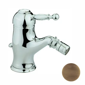 Смеситель для биде Cisal Arcana Royal однорычажный, на 1 отверстие с донным клапаном, бронза AY00055027