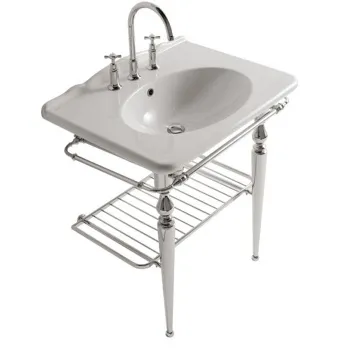 Консоль с раковиной напольная Globo Paestum 75x53x90см на 1 отв, хромированная PATC28 cr