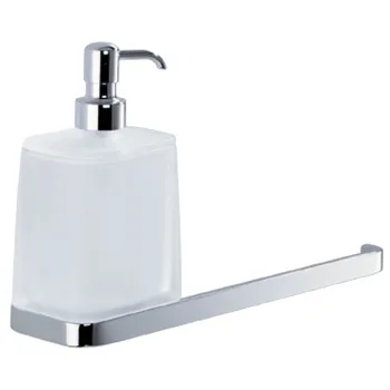 Дозатор для жидкого мыла с держателем туалетной бумаги Colombo Time подвесной, хром/матовое стекло W4274.CR-VAN