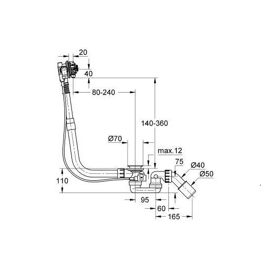 Слив-перелив для ванны Grohe 28990000 белый