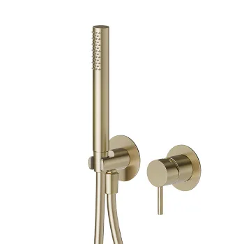 Смеситель для душа Newform X-steel 316 ручной душ, кронштейн, шланг 150 см, для 27852, PVD Brushed pale gold 69676EX.59.098