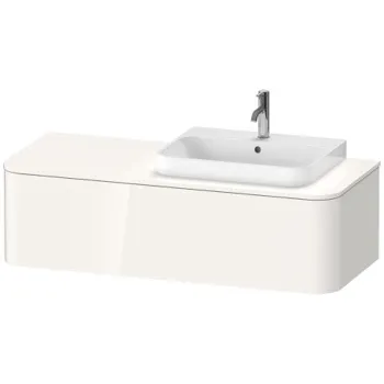 Duravit Happy D.2 Plus Столешница 16x1300x550мм для тумбы #HP4932, HP4942, HP4952 ,HP4962, HP4972 с вырезом справа, DX, цвет: белый глянцевый