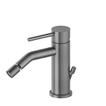 Смеситель для биде на Newform X-steel 316 1 отверстие с донный клапаном, излив 134мм, PVD Brushed gun metal 69623X.59.064