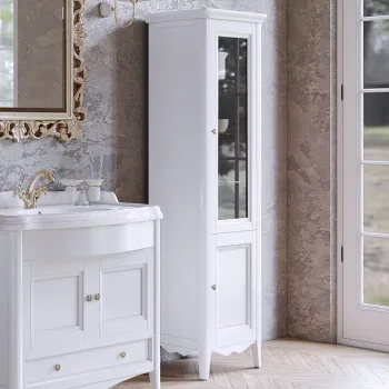 Пенал Tw Veronica 50.2/45x40/37.4xh172, 2 распашн дверки, доводчики Blum, петли справа-DX,, bianco, ручки riflesso бронза VER2050D-B