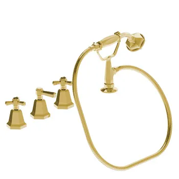 Смеситель на борт ванны Stella Eccelsa на 4 отверстия 3256TR2TC/307, без излива, золото 24К EC 02316 AU00