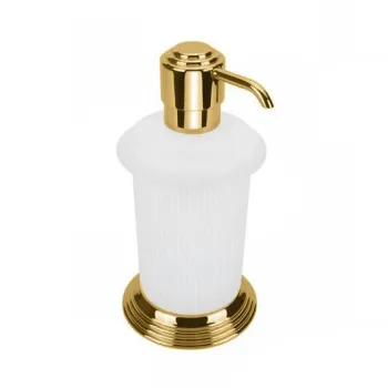 Дозатор для жидкого мыла Colombo Hermitag настольный, PVD золото/матовое стекло B9336.HPS-VAN