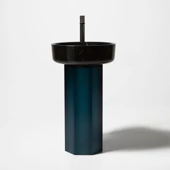 Раковина на пьедестале Antonio Lupi Opale 50х70, без отв., напольная, Cristalmood, Nero Marquinia|/Petrolio А0002423806