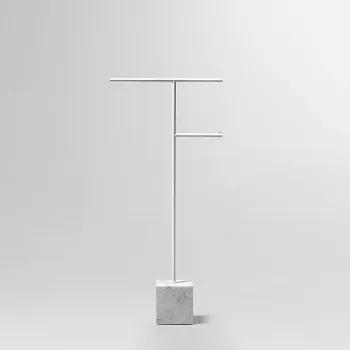 Стойка напольная Antonio Lupi Bivio 65см., с полотенцедержателем и держателем туалетной бумаги, база из мрамора Carrara satinato, белый матовый А0002457115