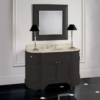 Тумба под раковину Devon&Devon Season BOTTICINO FIORITO c 1отв. 128,5х56хh84,5/94, ручки-хром DARK GREY без раковины WHITE56 EFSEASONDGBF/LS-WHITE56/CR/1F