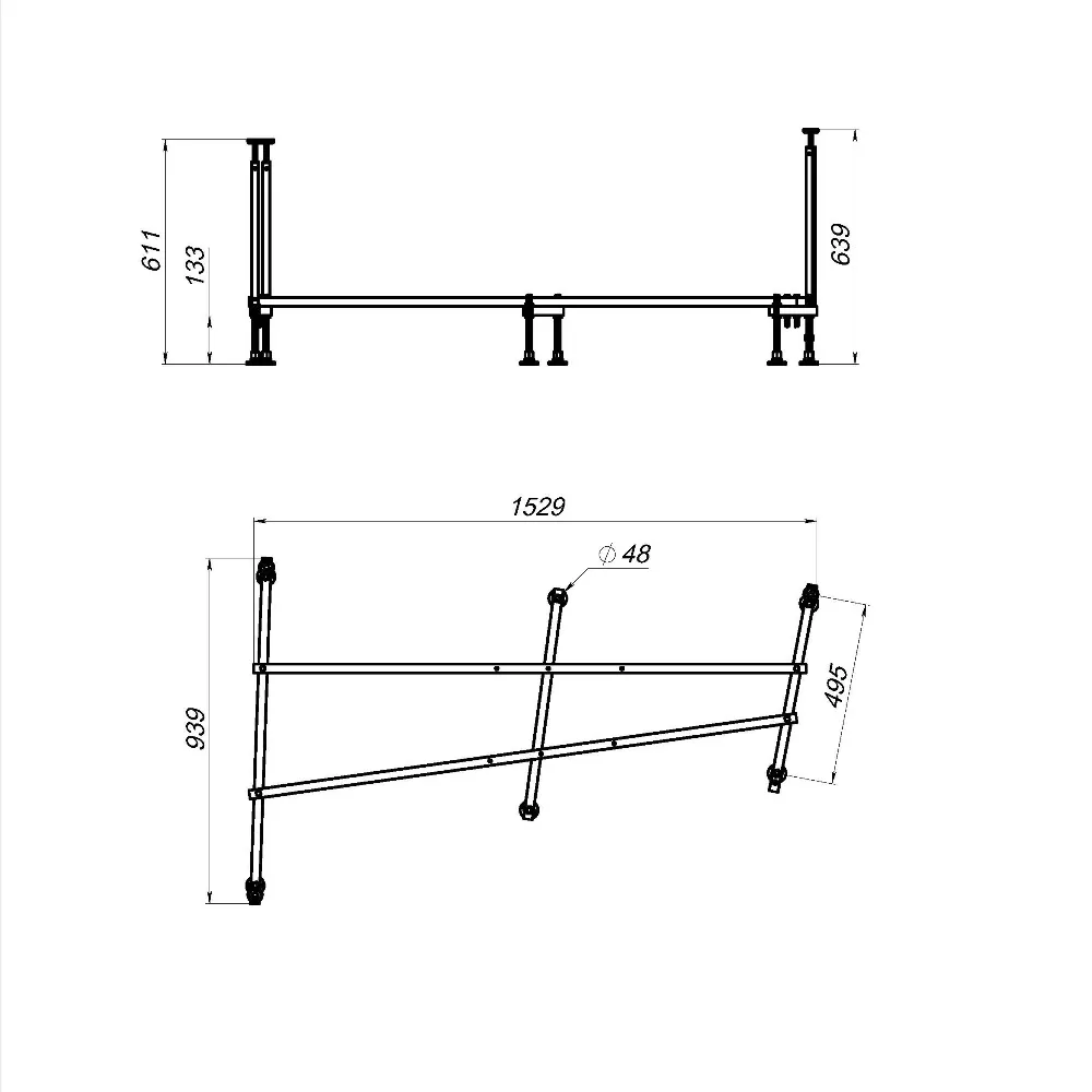 Каркас для ванн AM.PM Spirit 160х100 W72A-160-100W-R2