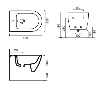 Биде подвесное 55×35 Catalano Sfera Bianco lucido 0518651001