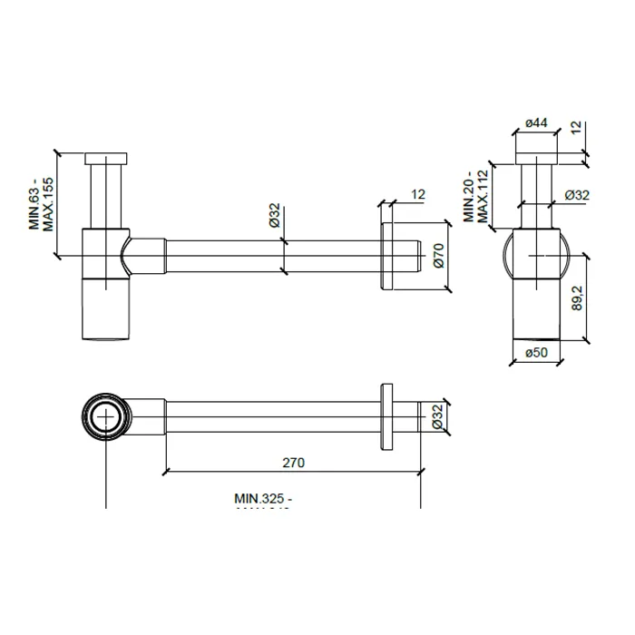 Сифон для раковины Almar, хром E096002.CR