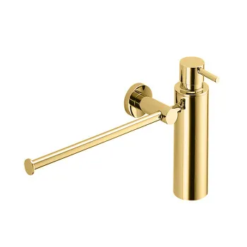 Полотенцедержатель с дозатором для жидкого мыла Colombo Plus подвесной, PVD золото матовое W4975.OM