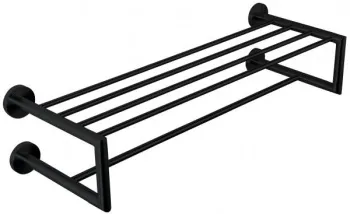 Полка для полотенец Nofer с вешалом NIZA черная 16854.BK