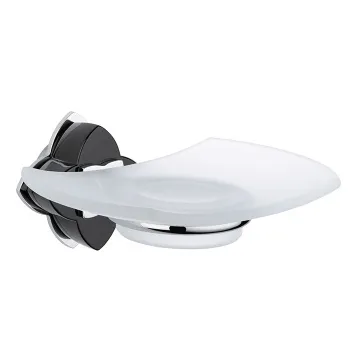 Мыльница стеклянная THG Petale De Cristal Noir U6D-A02-500 хром