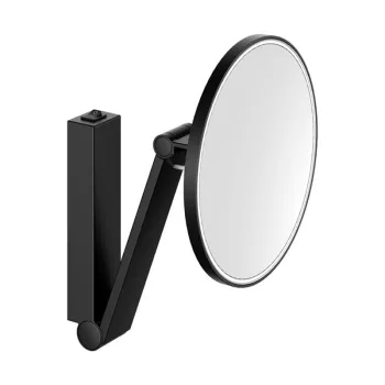 Косметическое зеркало Keuco Ilook_move 21 17612139004 с подсветкой, увеличение х5, хром черный шлифованный