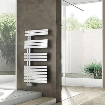 Полотенцесушитель электрический Irsap Soul c беспроводным контроллером 550хh1054мм,14 трубок, 3 промежутка, подключение слева, длина провода 1,2м, белый, SNM055D01IR01NNN