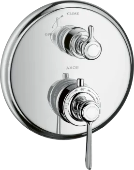 Axor Montreux, Термостат с запорным вентилем, СМ, с рычаговой рукояткой, внешняя часть, цвет: хром 1