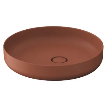 Duravit Vitrium Раковина накладная круглая 460мм, из DuroCast UltraResist-композит, без перелива и полки для смесителя , Цвет матовая корица