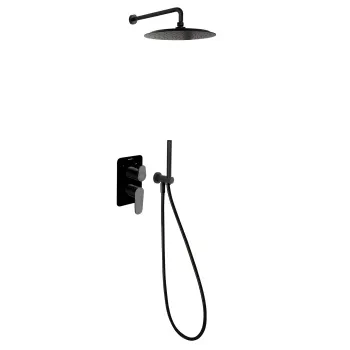 Смеситель для душа Ramonsoler Alexia встраиваемый с тропическим и ручным душем чёрный K3615021NM