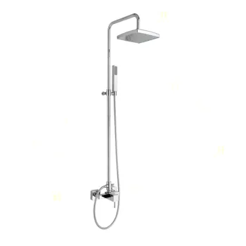 Душевая стойка с квадратной лейкой Nicolazzi Doccia 200 мм, переключателем и ручным душем хром 5715WSCR20