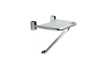 Сиденье для душа Nofer с дополнительной трубкой опоры из нержавеющей стали глянцевой 15046.B