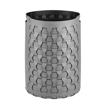 Круглая корзина для белья ADJ Dubai D40xH57, серый/черный 57405