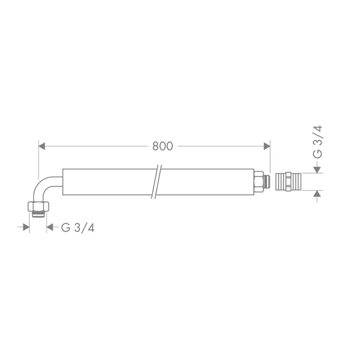 Axor Гибкая подсоединительная труба, с угловым соед., 800 мм, &frac34;&rsquo; 58308000