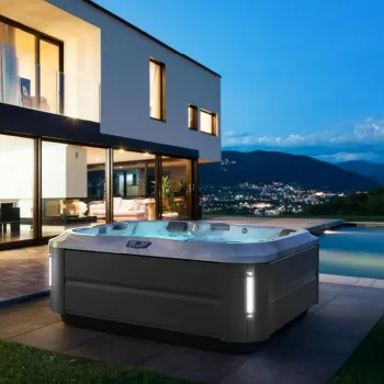 Минибассейн Jacuzzi J355 отдельност.Platinum (65), внешняя панель BRUSHED GRAY, каскад, посветка,нагреватель, массажный подголовник 1шт,без крышки, ZC12ZU0EW40