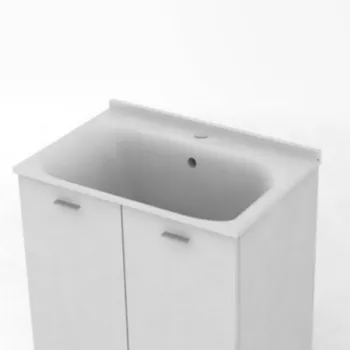 Раковина встраиваемая Kerasan Aquadom 75х50, с 1 отв выбитым под смеситель, запчасть для комплекта для постирочной 9164, без сифона 7535, белый 029301*1