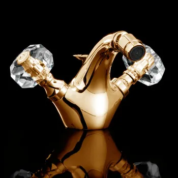 Смеситель для биде Devon&Devon Excelsior King на 1 отв. донный клапан золото 24к EXC-KN110GK