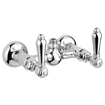 Смеситель для душа Nicolazzi El Capitan настенный, вывод сверху 1/2, с 2мя ручками, на 2 отв., хром 1425CR69
