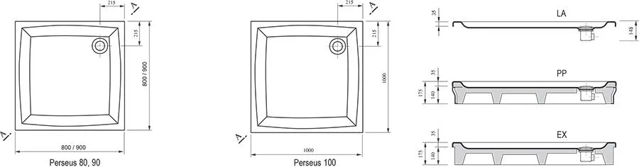 Душевой поддон Ravak Perseus La A027701210
