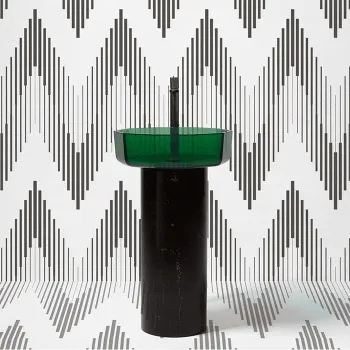 Раковина на пьедестале Antonio Lupi Opale 50х70, без отв., напольная, Cristalmood, Bottiglia/Nero Marquinia А0002423807