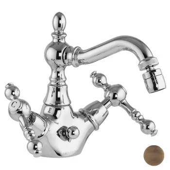 Смеситель для биде Fima Carlo Frattini Epoque на 1 отверстие, с вращающимся изливом, с донным клапаном, бронза F5062BR