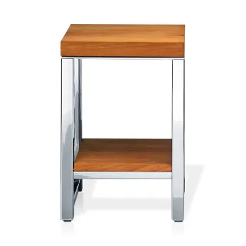 Табурет Decor Walther Wood HM 30x30x44 сталь полированная/светлый бук 926886