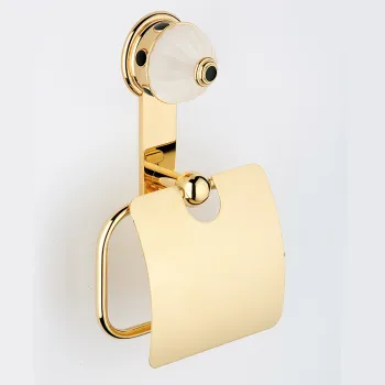 Держатель туалетной бумаги с крышкой THG Cheverny Onyx Noir U1V-F01-538AC полированное золото