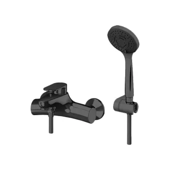 Смеситель для ванны настенный однорычажный Gattoni H2omix7000 с ручной лейкой и держателем, nero opaco 7000070NO