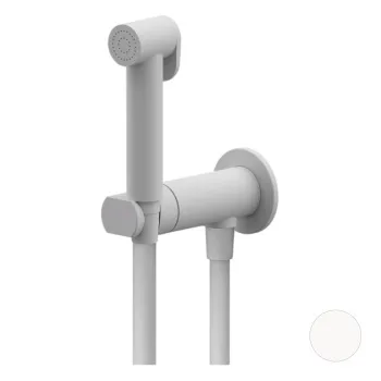 Смеситель с гигиеническим душем Remer X-style Minimal белый матовый N64WBO