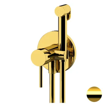Смеситель с гигиеническим душем Remer X-style золото глянцевое X65WDO
