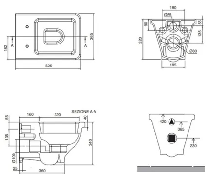 Унитаз подвесной Scarabeo Butterfly 525 365 4006 Scarabeo Butterfly 4010 B 3 4010 B 18000