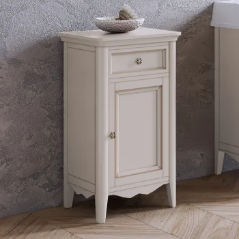 Тумба под раковину Tw Veronica 50.2/45x40/37.4xh86.7, 1 распашная дверка 1 выдвижной ящик, доводчики Blum, петли справа-DX,, vintage, ручки riflesso VER2150D-V