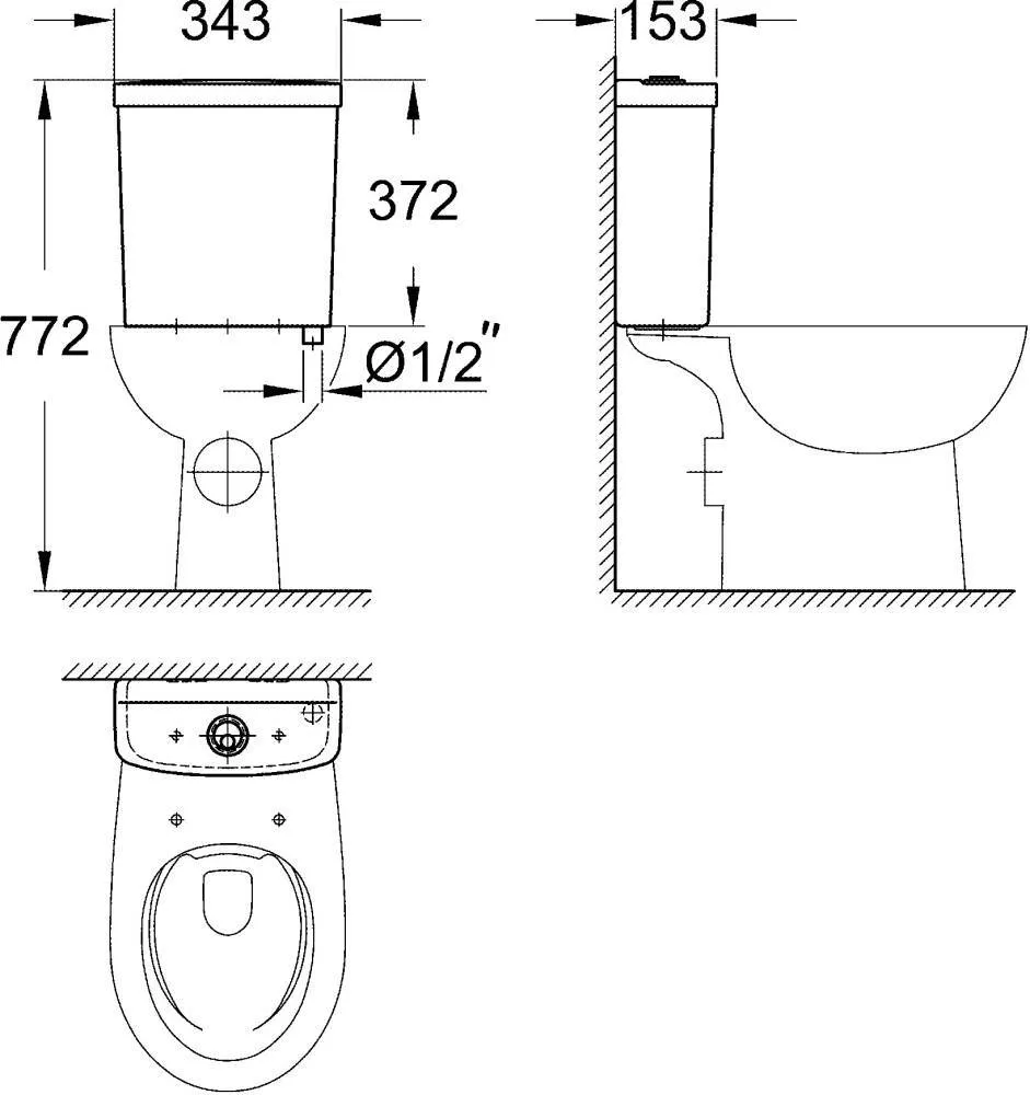 Бачок для унитаза Grohe Bau Ceramic 39436000 белый