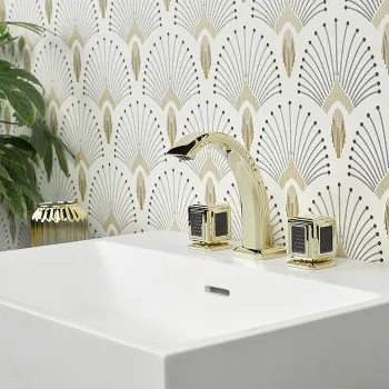 Смеситель для раковины THG Metropolis Cristal Noir A2L-F30-151 soft gold