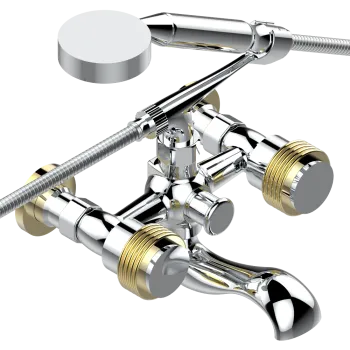 Смеситель для ванны THG Diplomate Grooved Rings U4B-G02-13B хром/золото