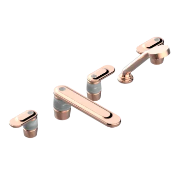 Смеситель на борт ванны THG Corvair A Manettes Fior Di Bosco U8L-H62-1132SG blush pvd