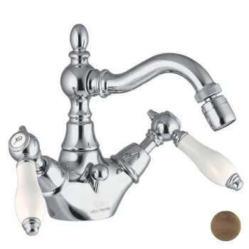 Смеситель для биде Fima Carlo Frattini Herend на 1 отверстие, с вращающимся изливом, с донным клапаном, бронза F5412BR