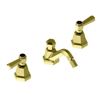 Смеситель для биде Stella Eccelsa Leve на 3 отверстия 3601, с донным клапаном, золото 24К EL 00201 AU00