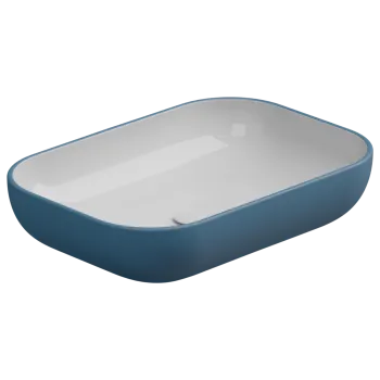 Раковина накладная биколор 60x42 см GSG Ceramic Design Easy EALAVRE60BI000/027 White/Denim Matt