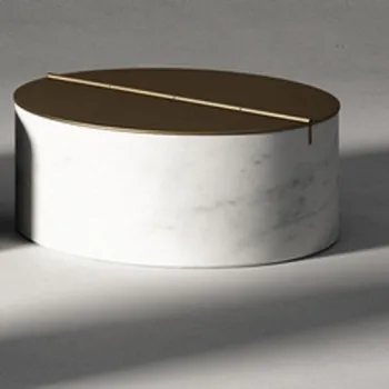 Контейнер с крышкой Agape Constellation 25х10см, настольный, мрамор Carrara, белый ACOM0305MC